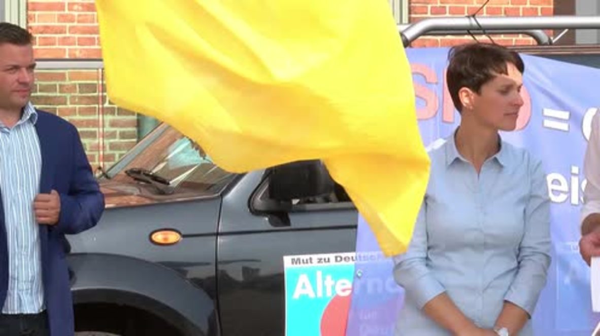 Germany: AfD's Petry comments on burqas, citizenship and refugees at Wismar rally
