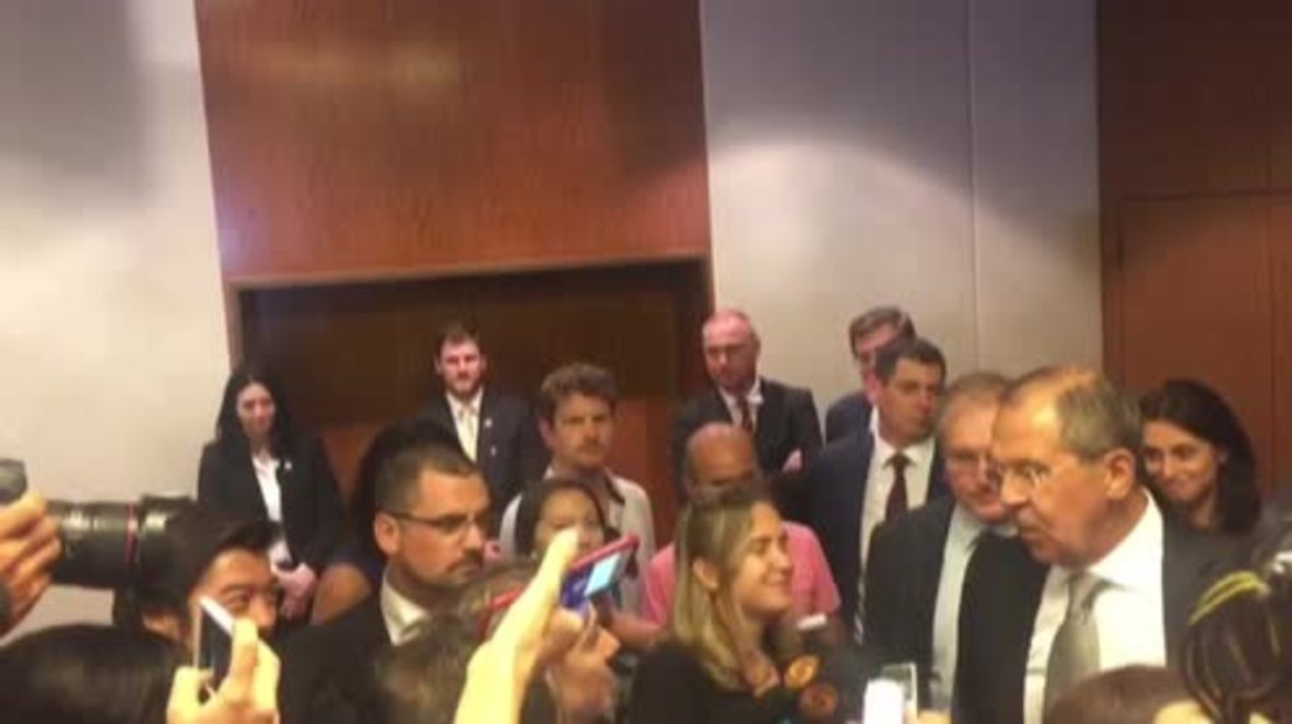 Switzerland: Lavrov gives informal press conference during wait for Kerry