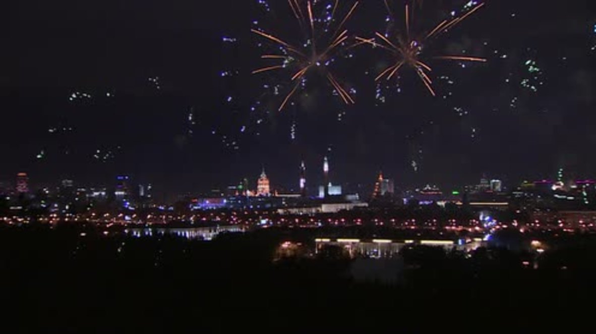 Russia: Fireworks light up the sky on Moscow Day