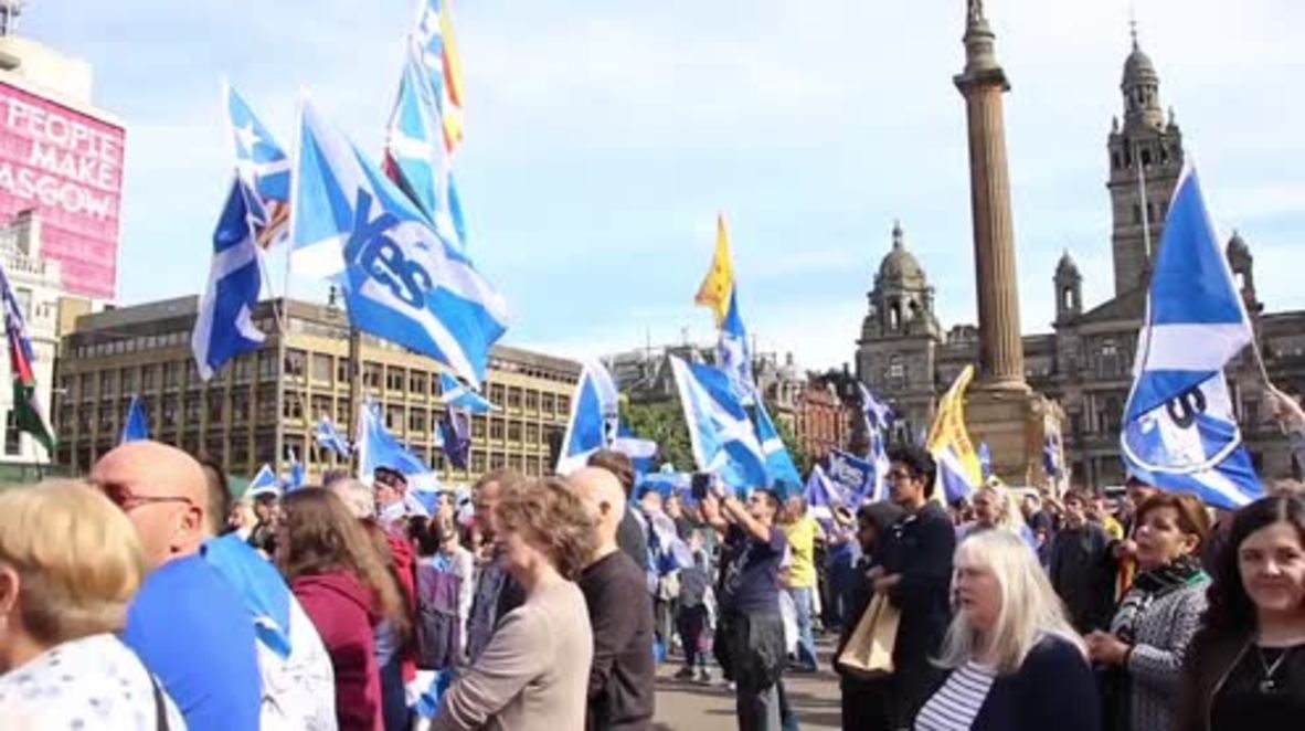 UK: Protesters call for second Scottish Independence referendum in Glasgow