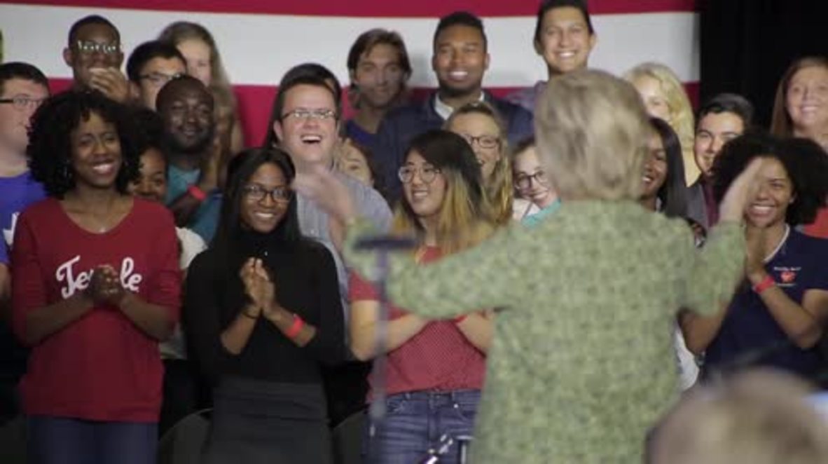 USA: Clinton tries to woo young voters during Philadelphia rally