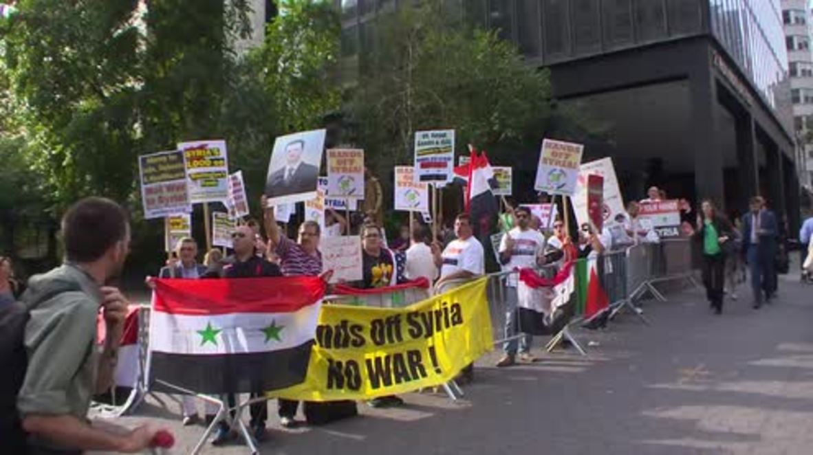USA: Protesters denounce deadly US coalition airstrike outside UNHQ