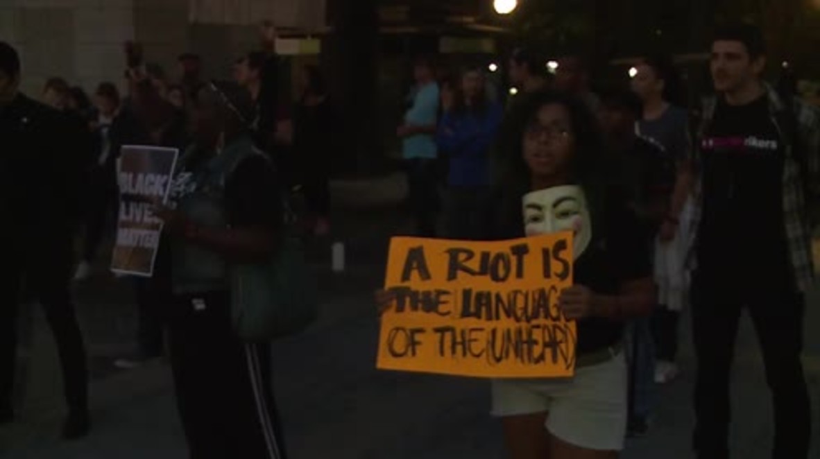 USA: BLM protests police brutality and shooting of Keith Scott in NYC