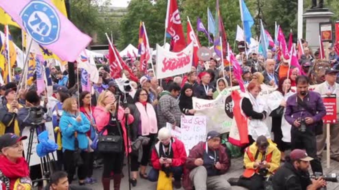 Canada: Labour unions demand better working conditions and wages in Ontario