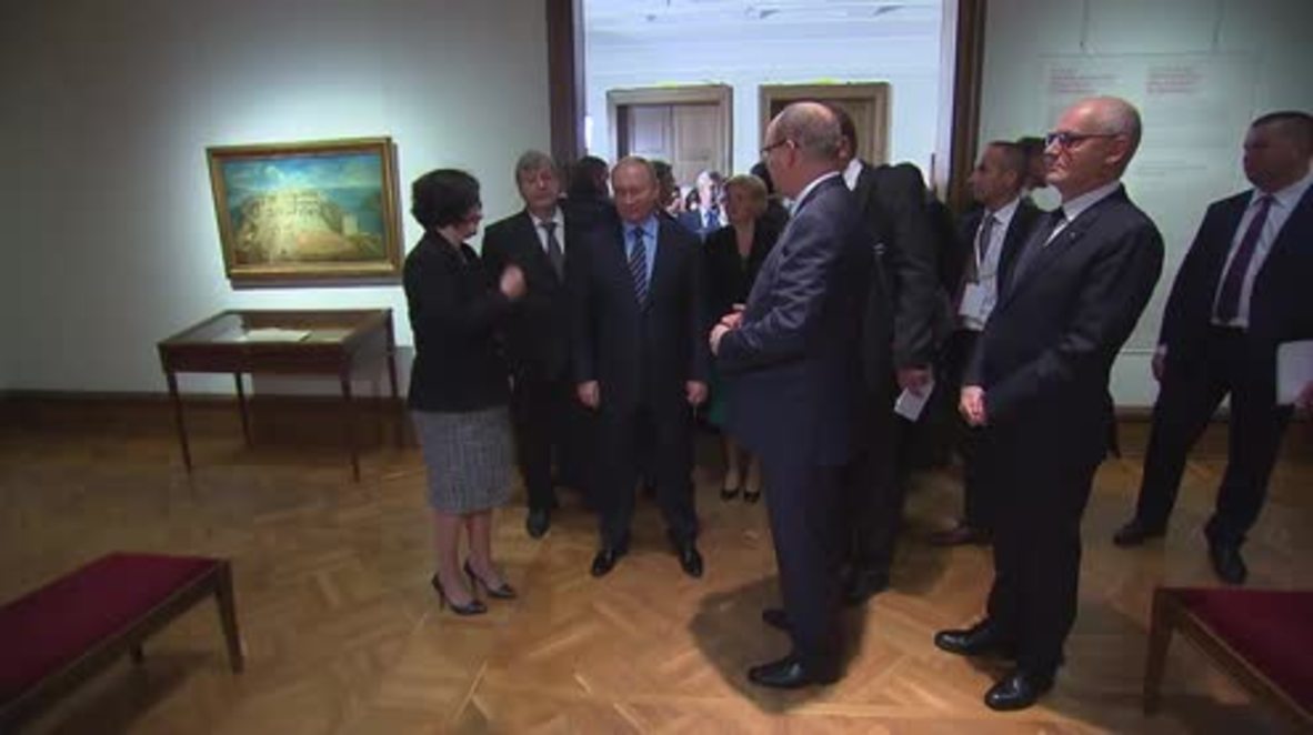 Russia: Putin entertains Prince Albert II of Monaco at the Tretyakov Gallery