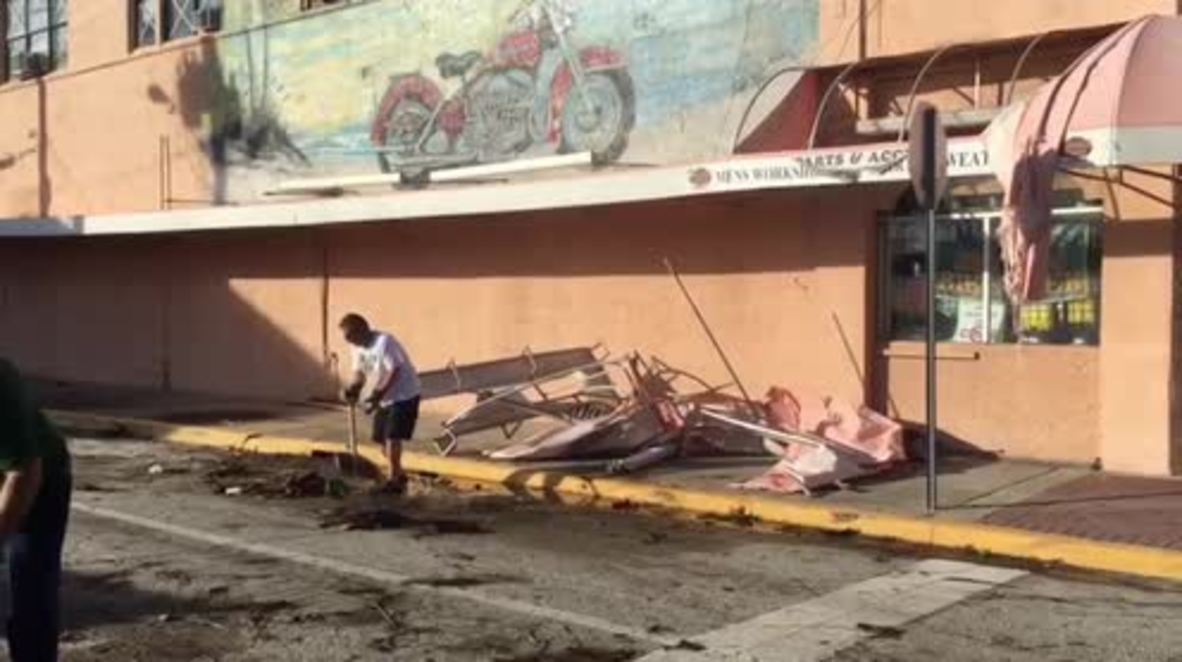 USA: Daytona Beach starts recovery efforts following Hurricane Matthew