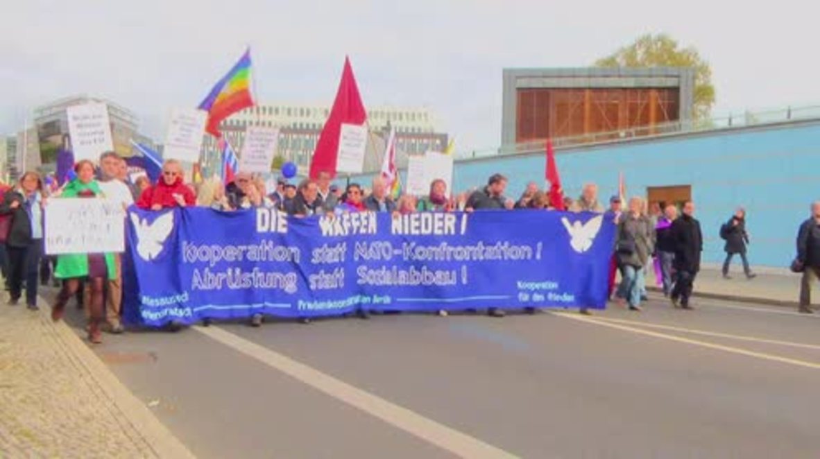 Germany: Large anti-NATO peace protest held in Berlin