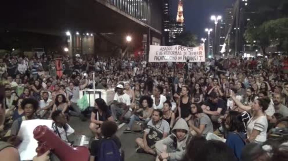 Brazil: Sao Paulo protests Temer's plans to freeze public spending for 20yrs