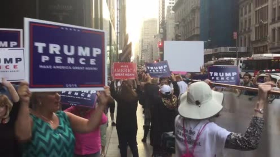 USA: Anti-Trump rally hijacked by The Donald's fans outside Trump Tower