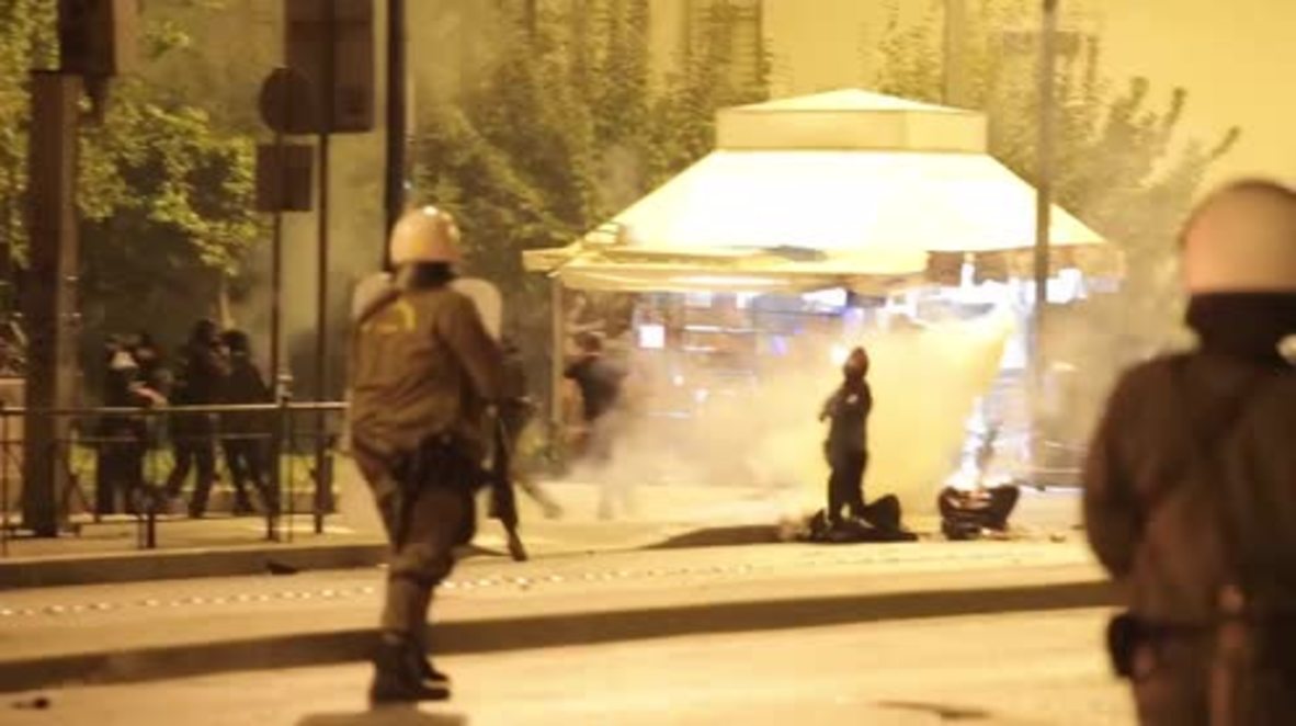 Greece: Molotov cocktails rain down on police as fiery clashes break out in Athens