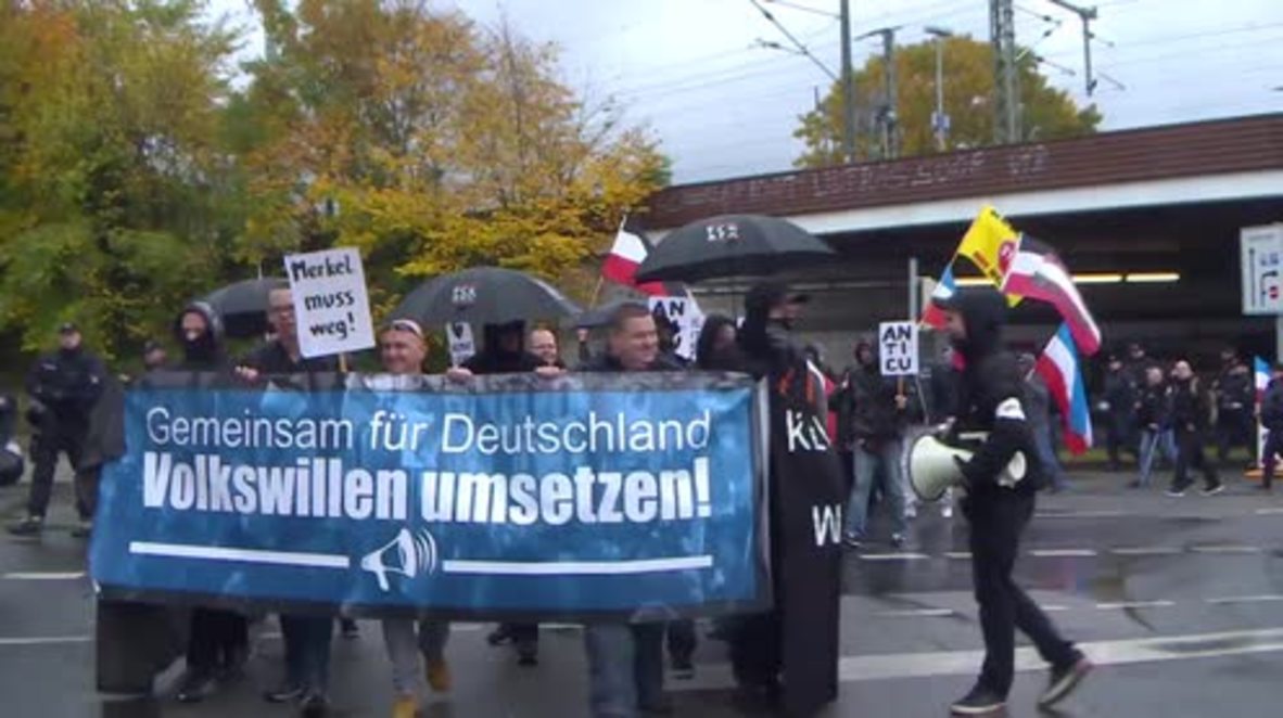 Germany: Far-right protesters march through Neumuenster to denounce gov. refugee policy