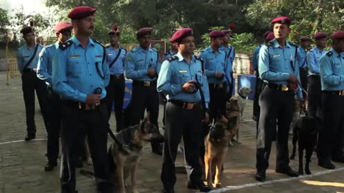 Nepal: Police honour dogs for contribution to 'crime investigation' on holy day