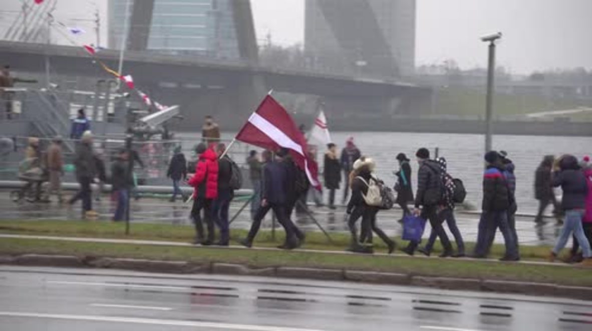 Latvia: NATO warships put on display for Latvian Independence Day