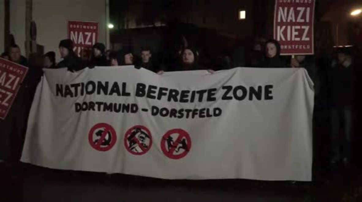 Germany: Far-right protesters march through Dorstfeld, Dortmund