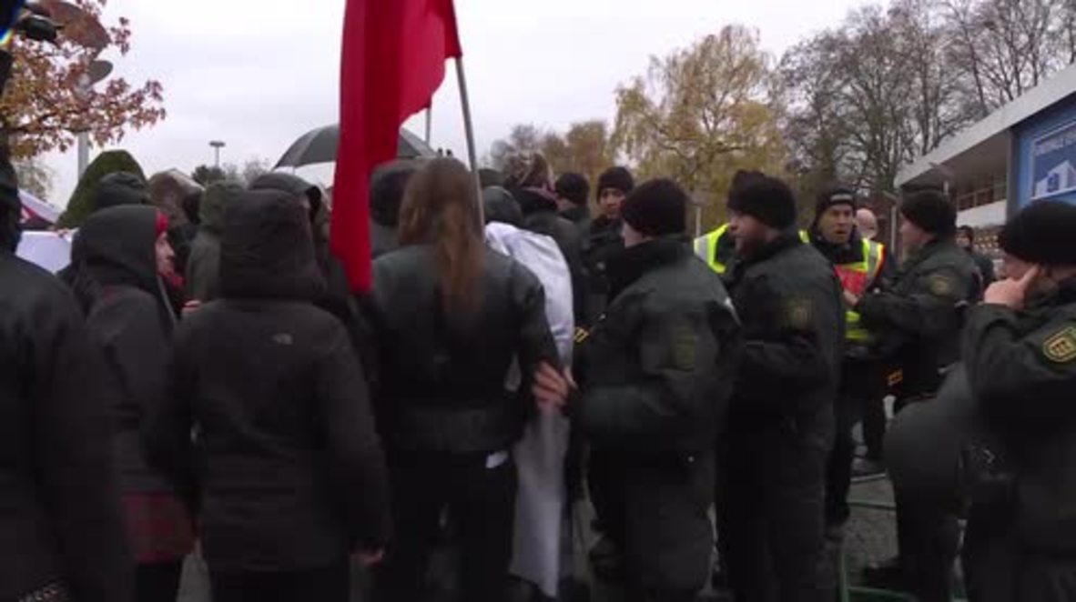 Germany: Protesters picket AFD conference in Kehl