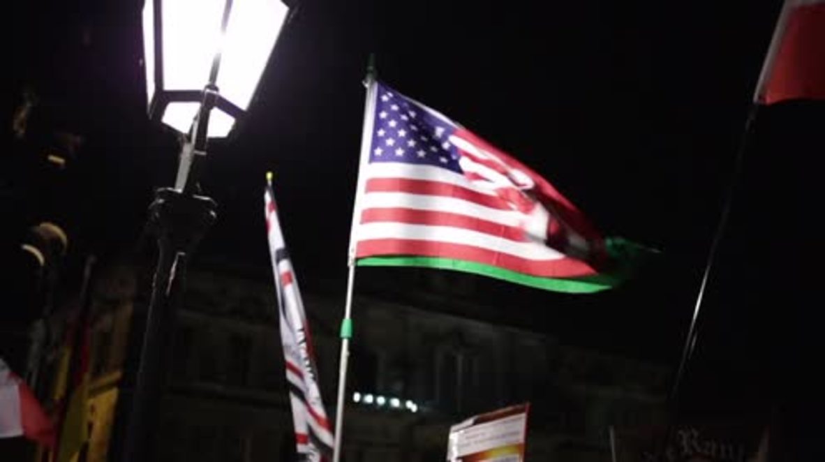 Germany: US flags waved at Dresden's weekly PEGIDA march
