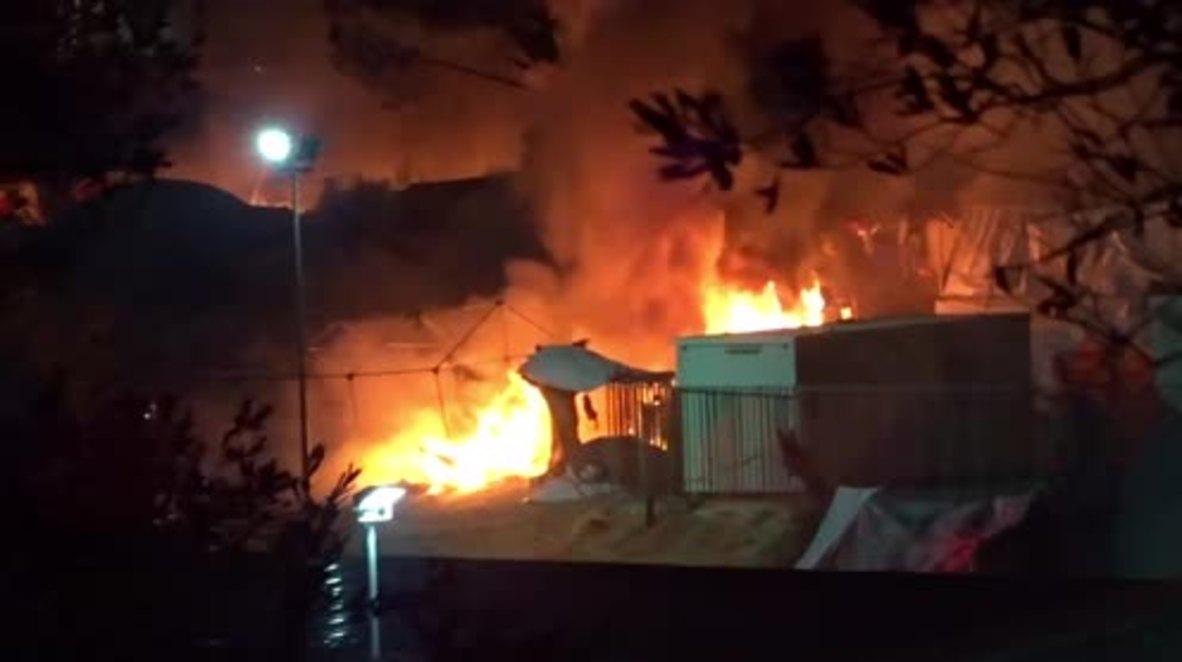 Greece: Mother and child killed after fire breaks out at Moria refugee camp