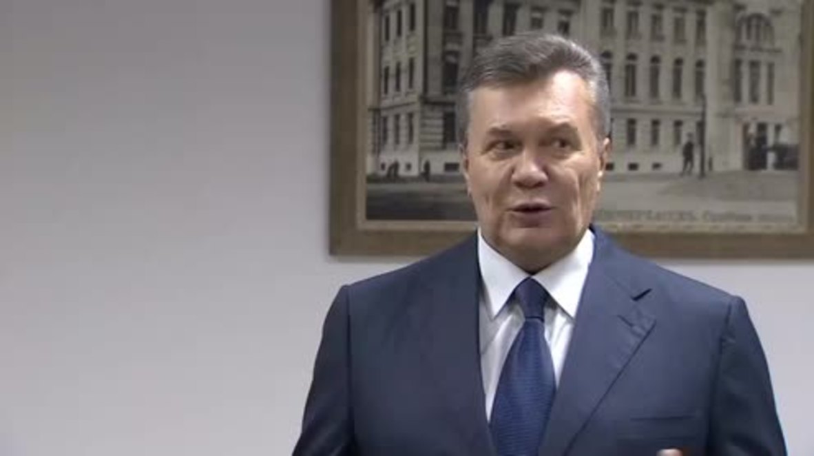 Russia: 'I am outraged' says Yanukovych after Right Sector prevent him from testifying