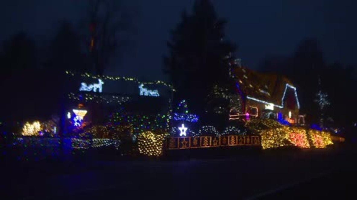 Germany: Visitors flock to see lights turned on at Europe's most decorated Christmas house