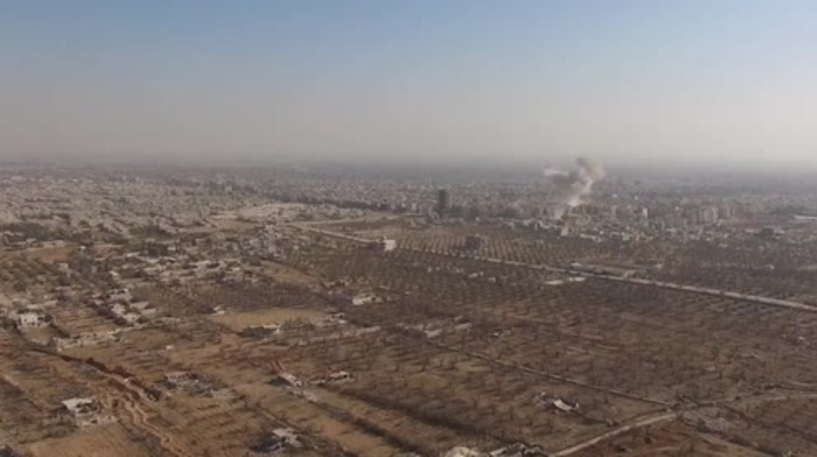 Syria: Drone captures SAA targeting militants in Douma, ahead of reported offensive