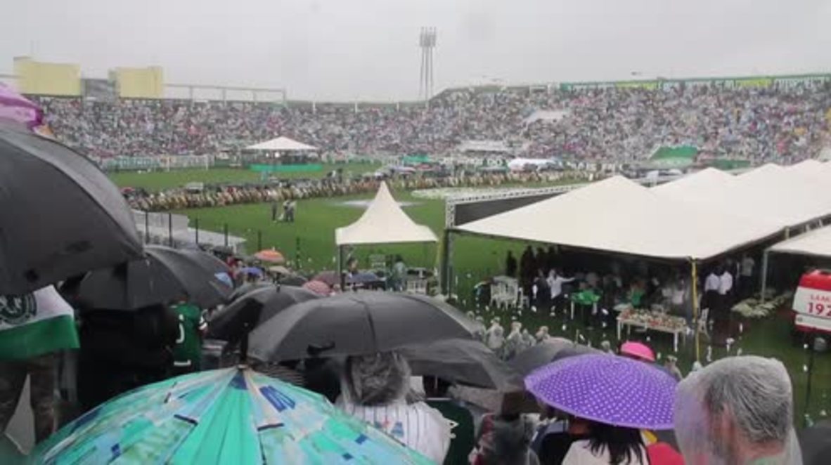 Brazil: Fans say farewell to deceased Chapecoense players at Arena Conda memorial