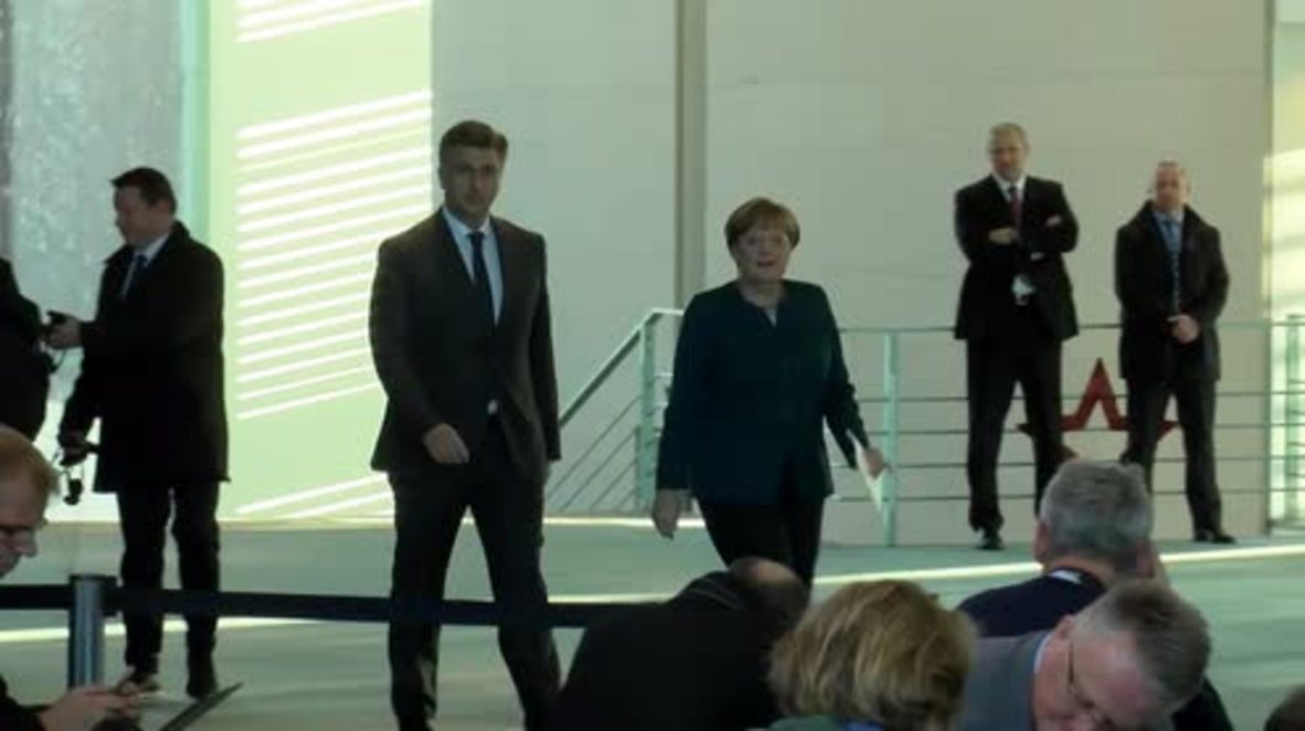 Germany: Merkel holds joint press conference with Croatian PM