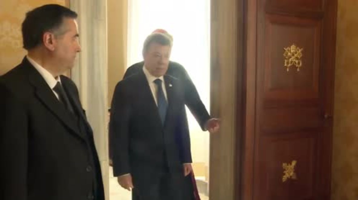 Holy See: Pope Francis meets Pres. Santos to secure Colombian peace deal's execution