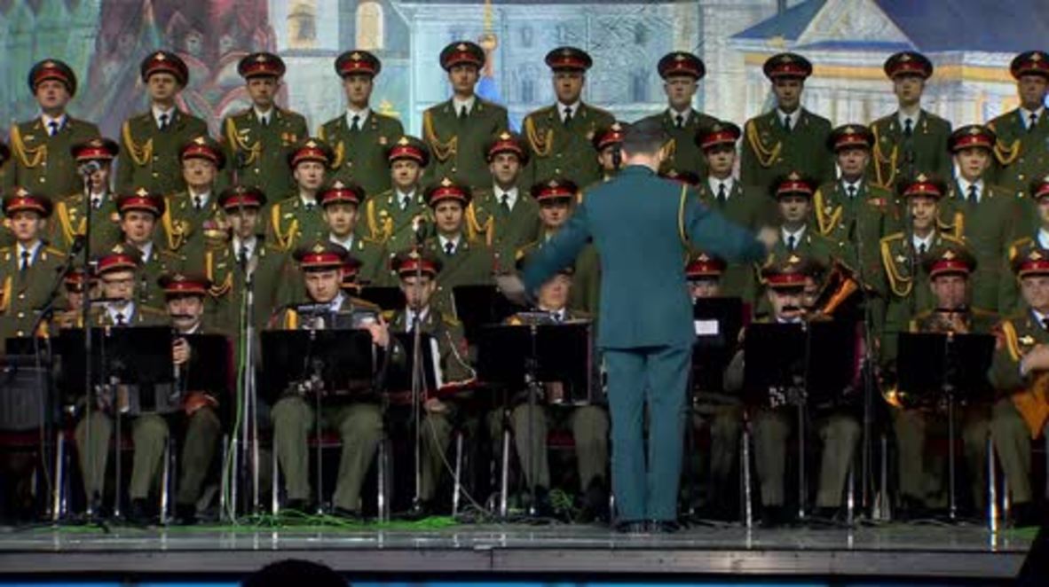 Russia: Archive footage shows Russia's 'Red Army Choir' performing in Moscow