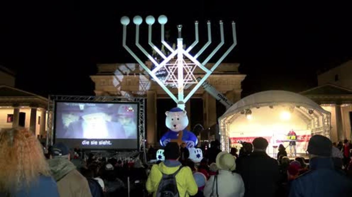 Germany: Europe's largest Hanukkah menorah lights up Berlin
