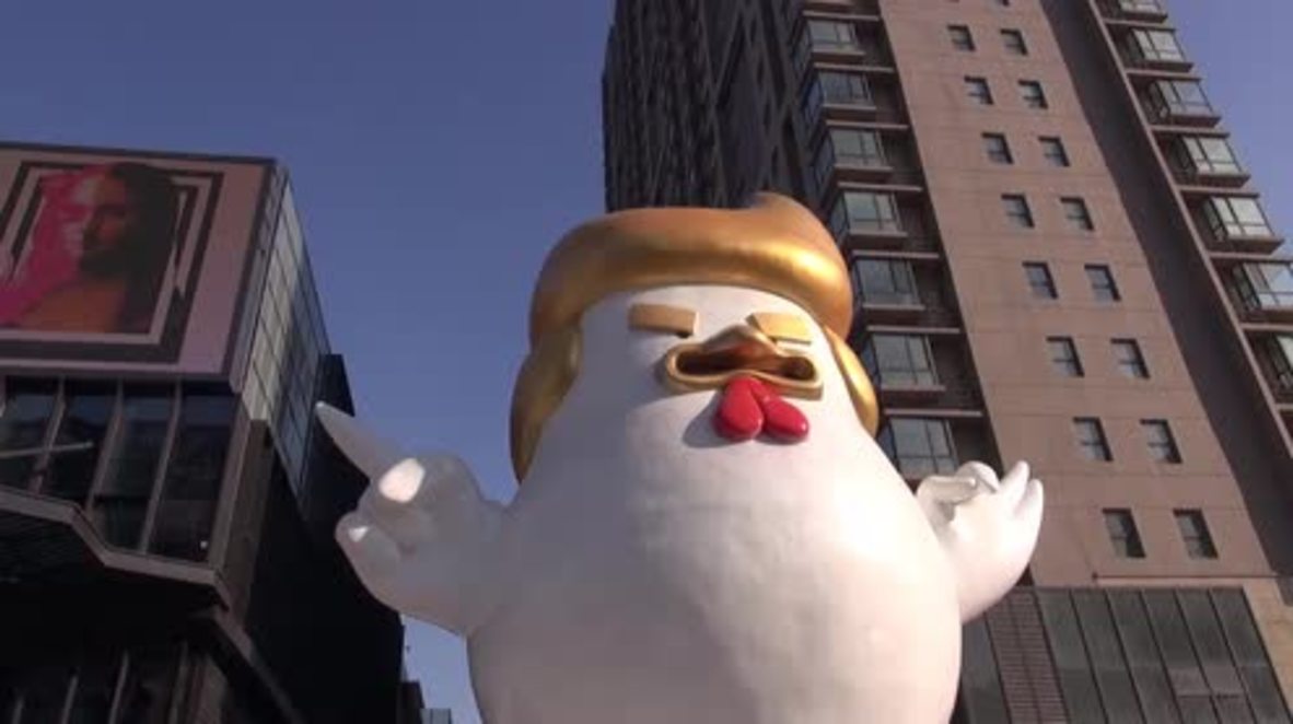 China: Giant chicken that looks like Trump surprises shoppers