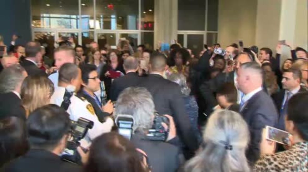 UN: Ban Ki-moon says final farewells at UNHQ as he steps down as UN chief