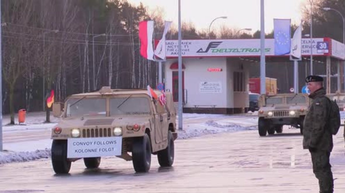 Poland: US military vehicles roll into Poland as 2,500-strong convoy pushes east
