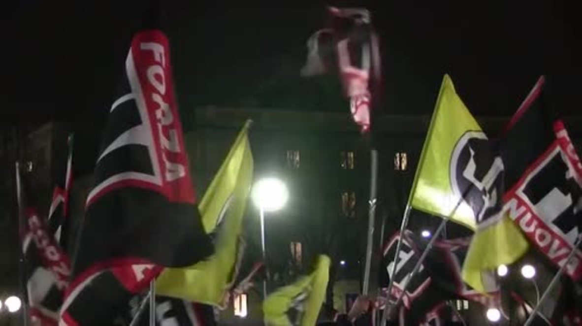 Italy: Far-right nationalists protest against refugees