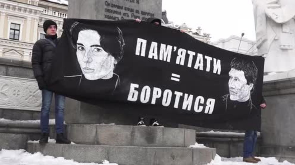 Ukraine: Dozens rally against political violence and xenophobia in Kiev