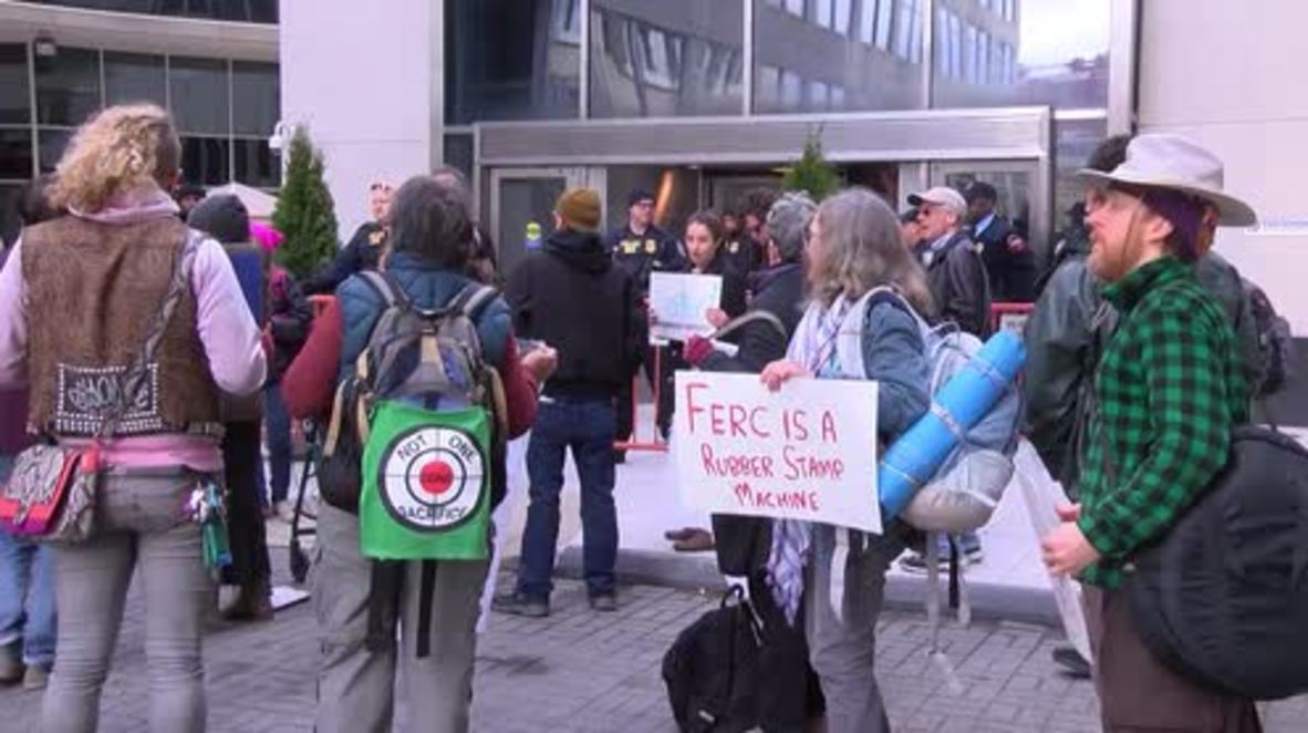 USA: Activists protest fracking outside Federal Energy Regulatory Commission HQ