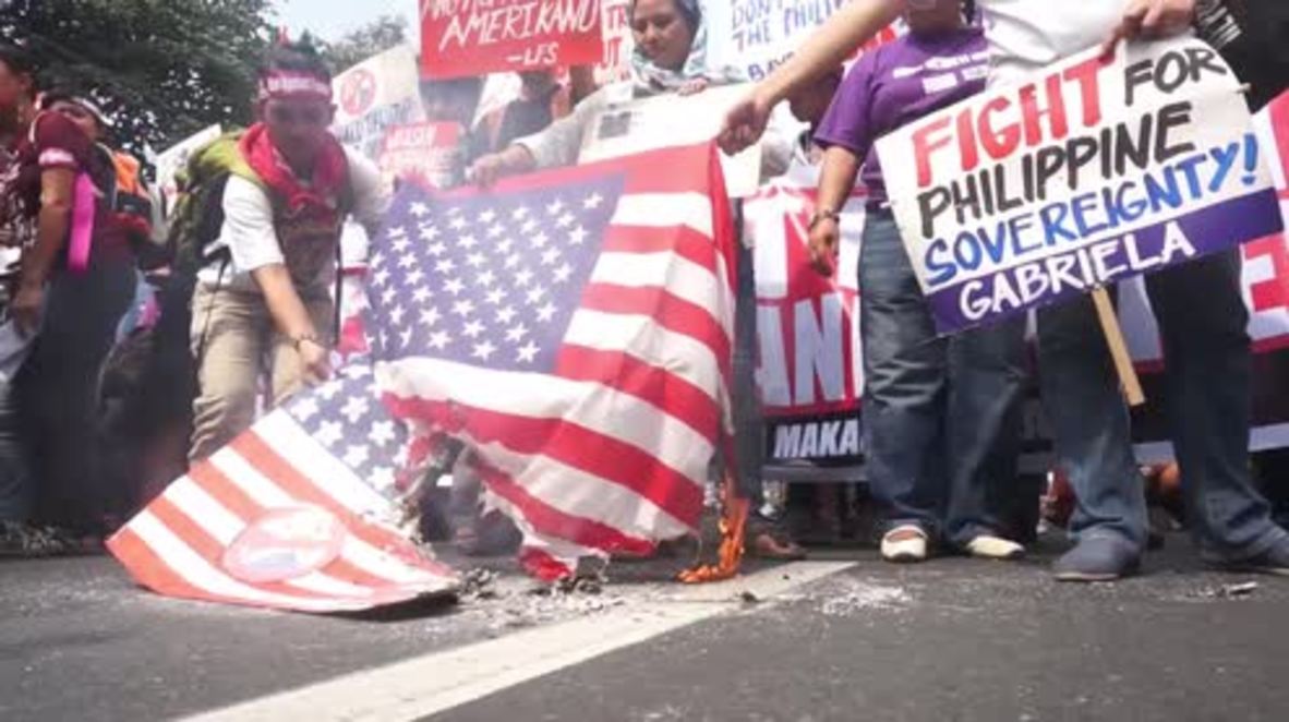 Philippines: US flags burn as anti-imperialists decry 'fascist' Trump outside embassy