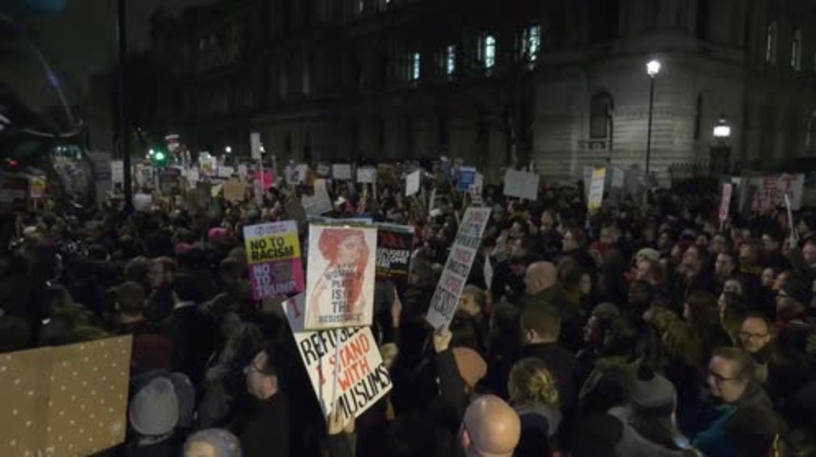 UK: 40,000 protest against Trump's 'Muslim ban' in London