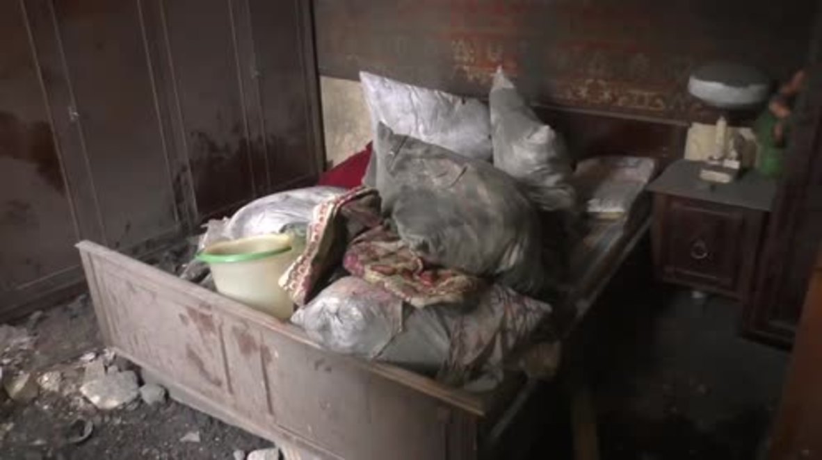 Ukraine: Residents view extensive damage following heavy shelling in Donetsk