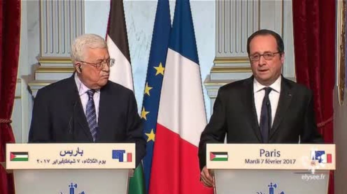 France: Hollande and Abbas condemn Israeli law on W. Bank settlement-building
