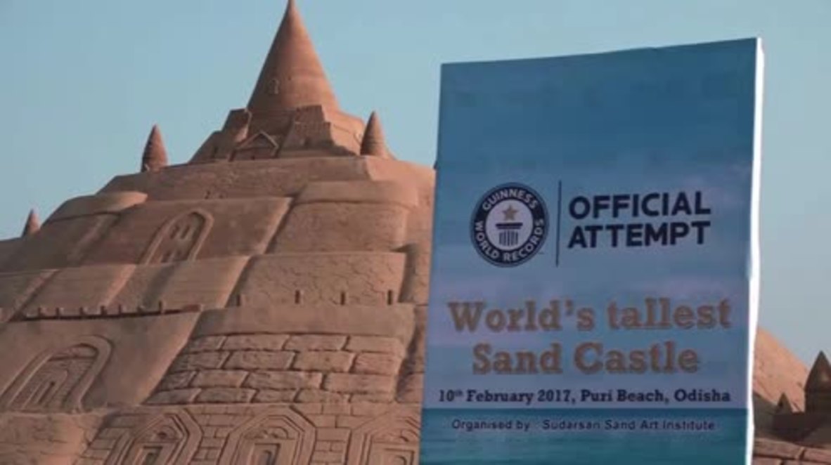 India: Sandcastle breaks record for tallest in world