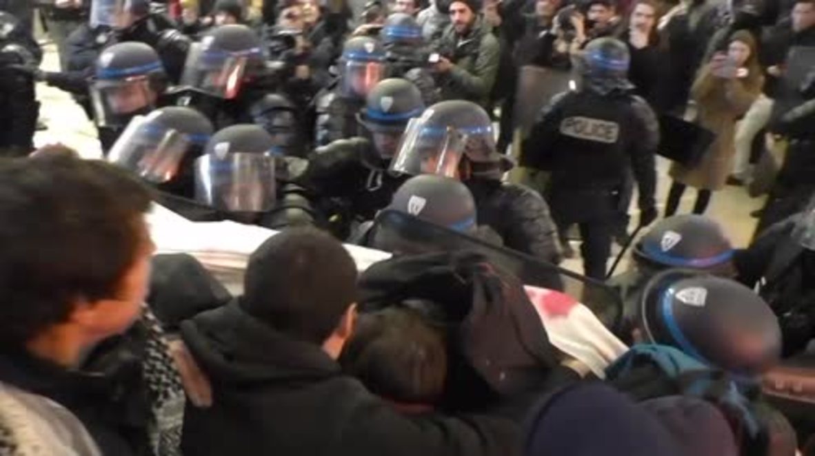 France: Pepper spray used as activists occupy Paris mall over police rape of black man