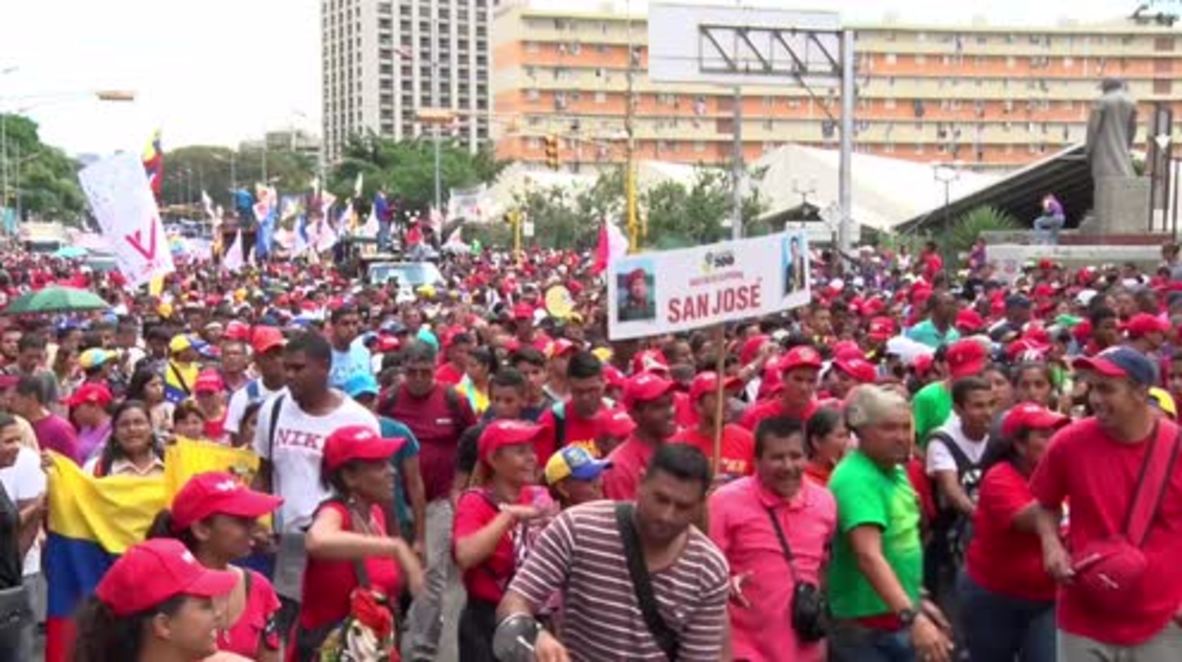 Venezuela: Maduro attends student 'Youth Day' march, Caracas
