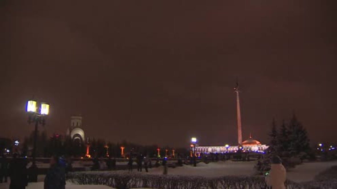 Russia: Fireworks light up Moscow sky for Defender of the Fatherland Day