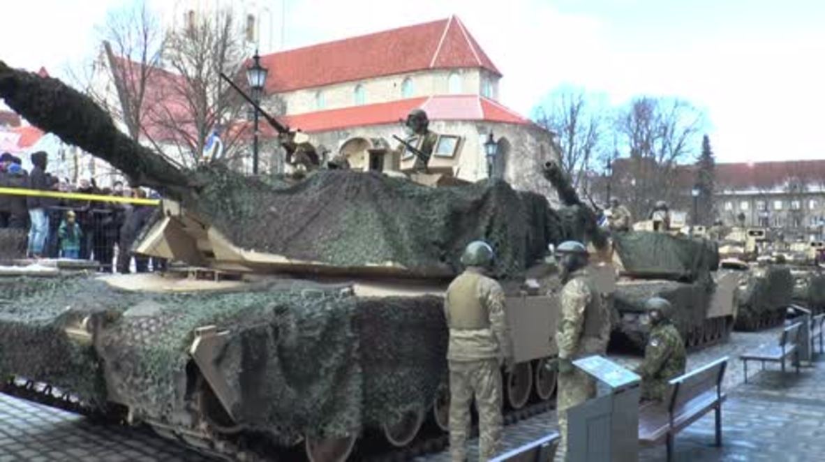 Estonia: NATO combat vehicles lead parade for Estonian Independence Day