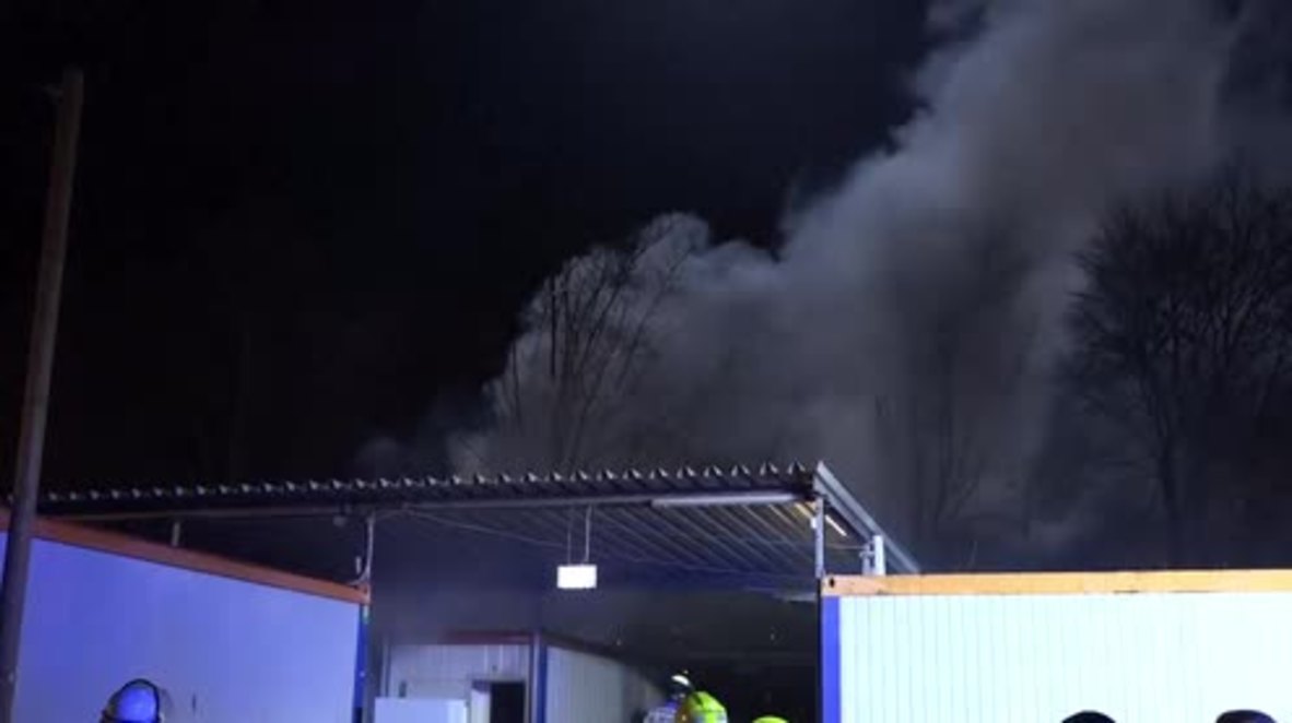 Germany: Fire blazes through parts of refugee shelter in Wernau
