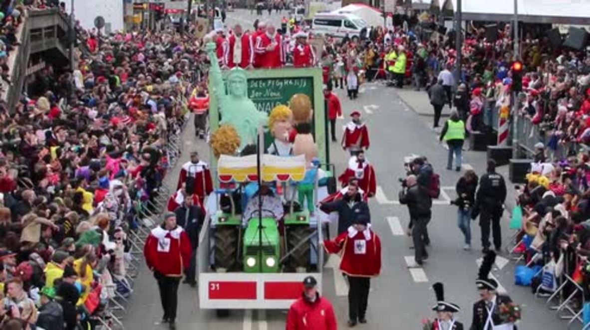Germany: Schoolboy Trump, flailing ladybug Merkel, no one is spared on Rosenmontag