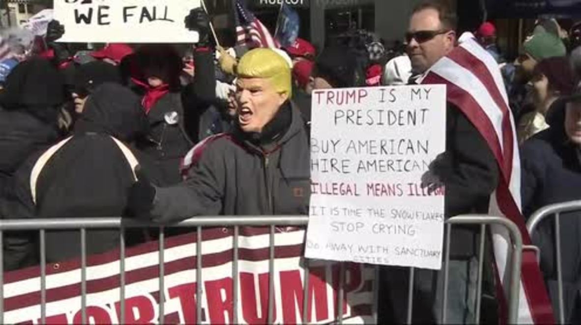 USA: Trump supporters rally in the Big Apple