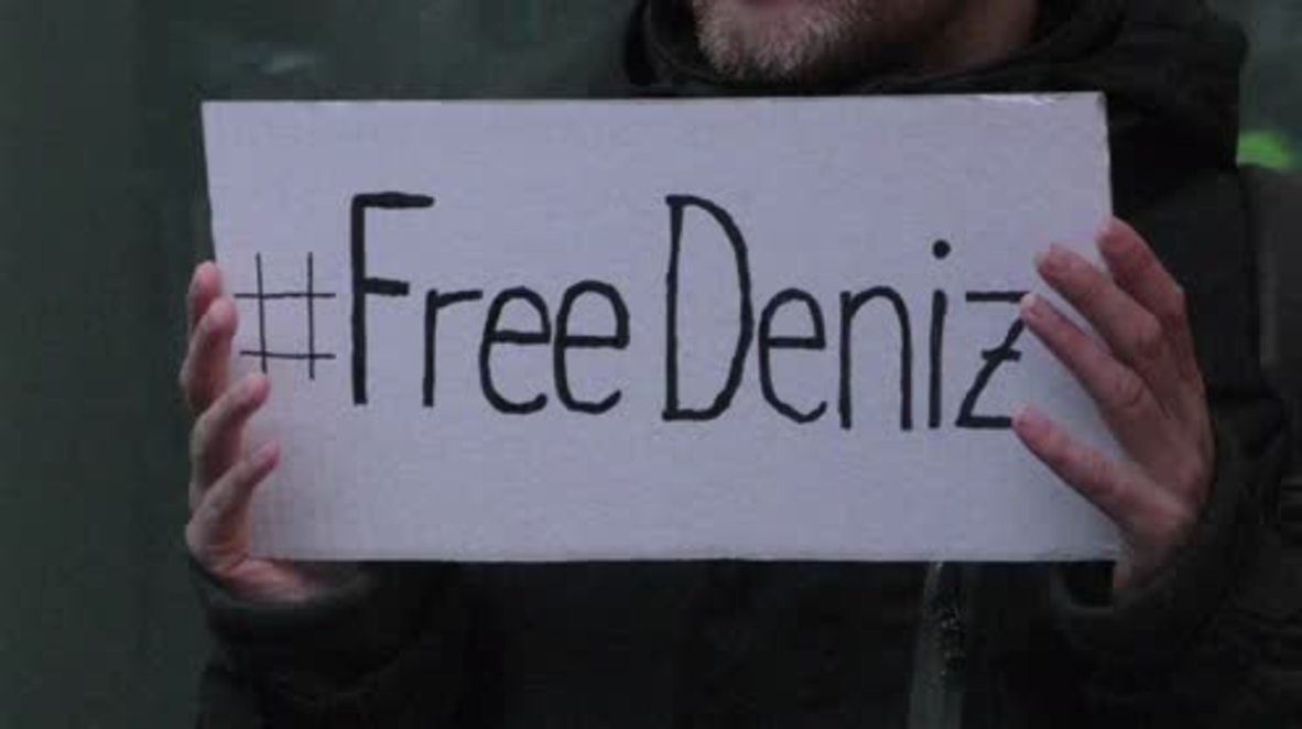 Germany: 'Free Deniz' - protesters picket Turkish Finance Minister's rally in Cologne