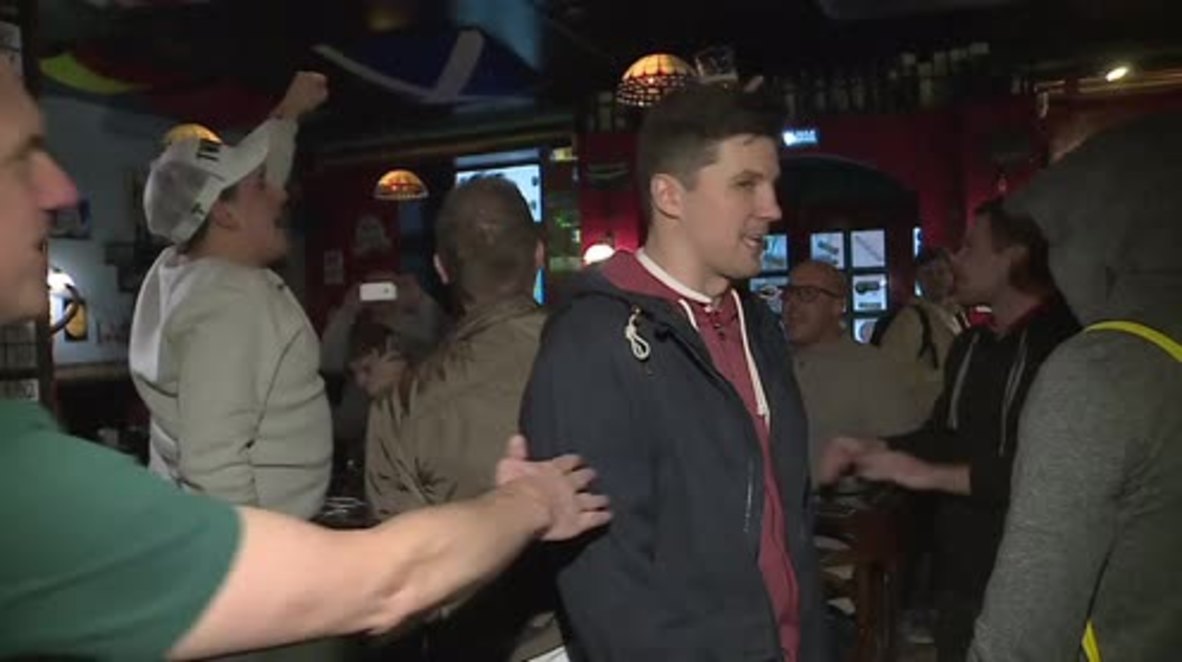 Russia: Manchester United fans have a sing-song in Rostov ahead of Europa League clash
