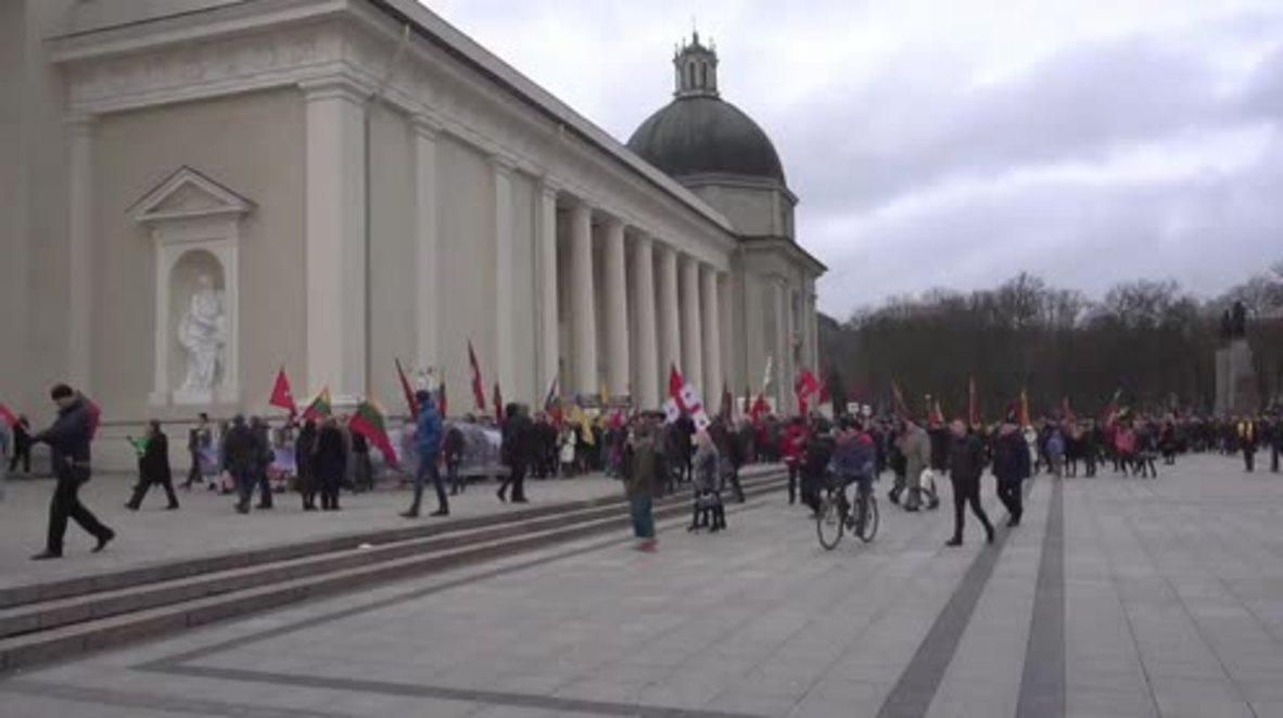 Lithuania: Hundreds march through Vilnius on 27th Lithuanian Day of Independence